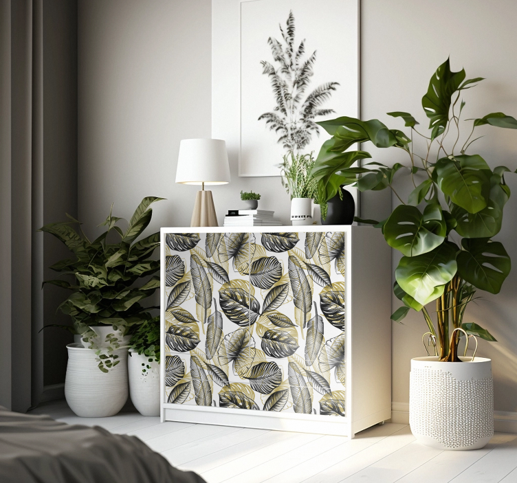 Elegantní tropické rostliny Nábytek nálepka - TenStickers