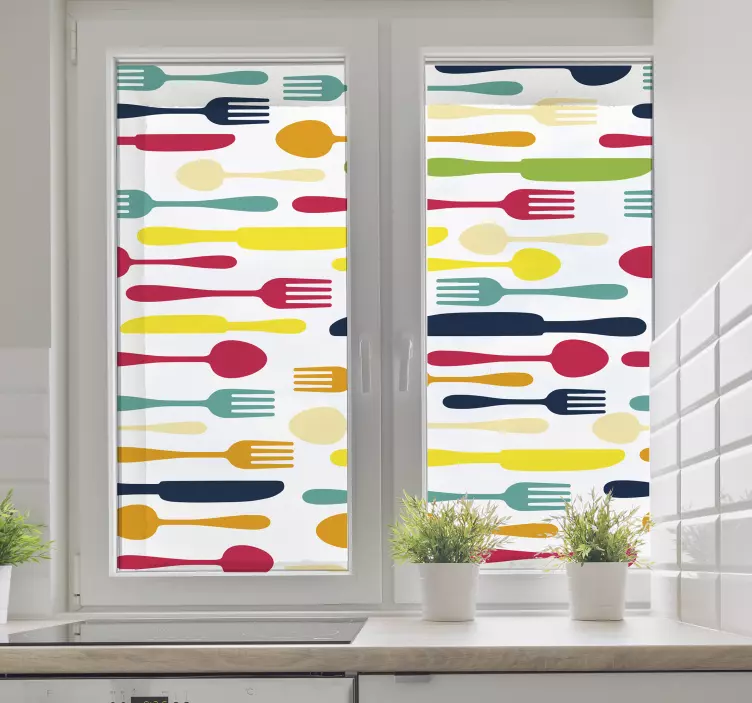 Nálepka různé příbory okno - TenStickers