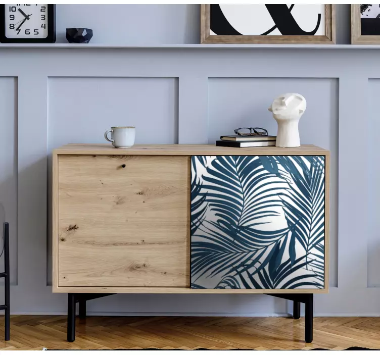 Modrá palma listy designový nábytek obtisk - TenStickers