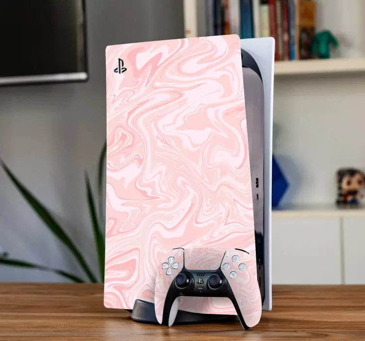 Samolepky ps4 mramorově růžové ps4 - TenStickers