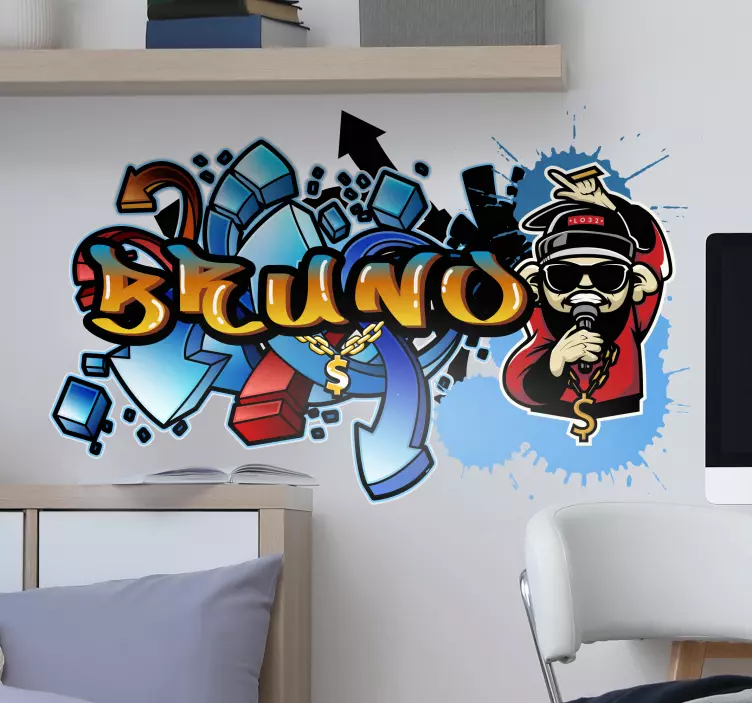 Graffiti personalizované nástěnné umění nálepka - TenStickers