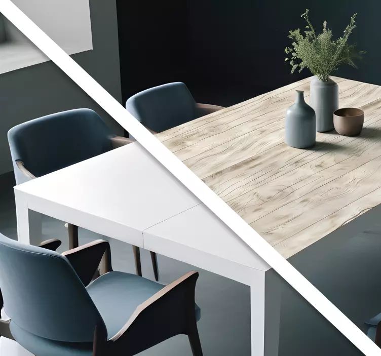 Světlé dřevo na stůl Nálepka jídelny - TenStickers