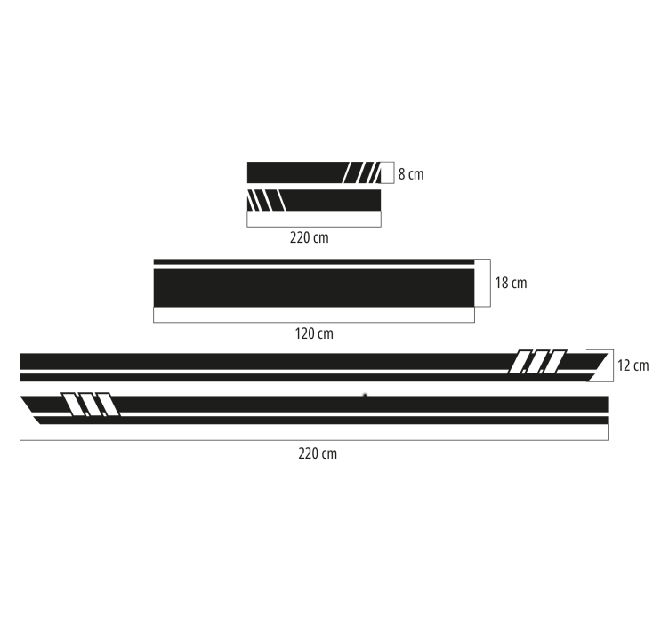 Pruhy sada 5 kusů Auto nálepka - TenStickers