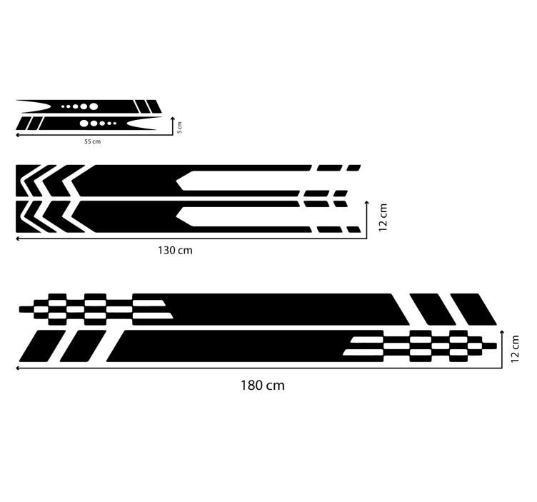 Pruhy 3 provedení samolepka na auto - TenStickers