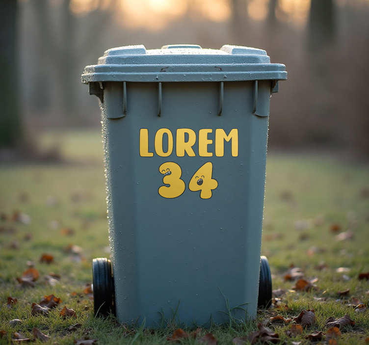 šťastný kreslený čísla kontejner nálepka - TenStickers