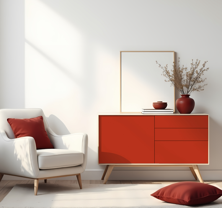 Matná korálově červená jednobarevná nálepka na arch - TenStickers