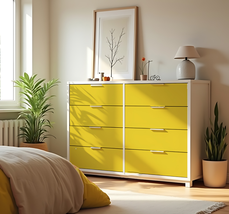 Matná zářivě žlutá jednobarevná nálepka na arch - TenStickers