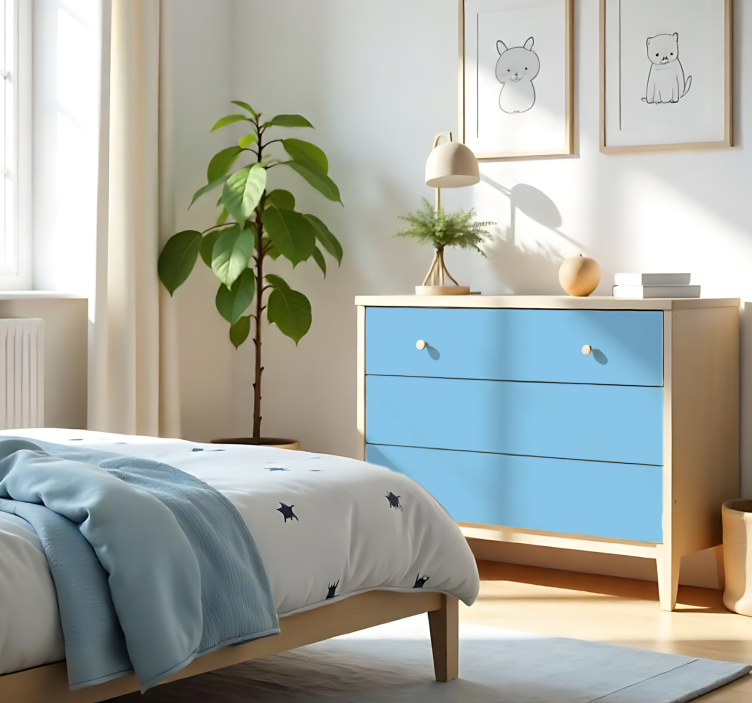 Matná nebesky modrá jednobarevná nálepka na arch - TenStickers