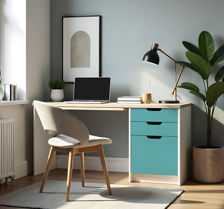 Matná středně tyrkysová jednobarevná nálepka na arch - TenStickers