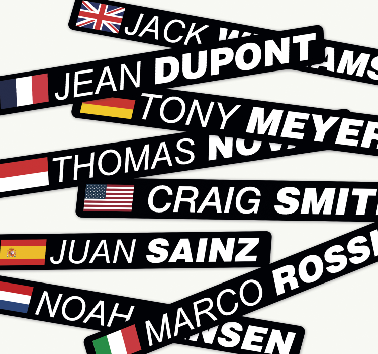 Silniční kolo s vlajkou a názvem samolepka na jízdní kola - TenStickers