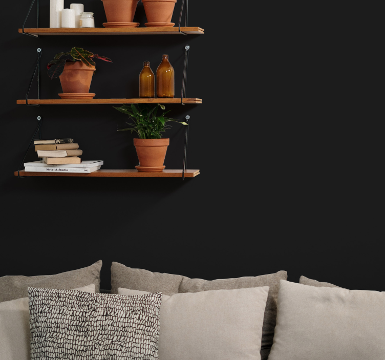 černý obyčejný listový vinyl - TenStickers