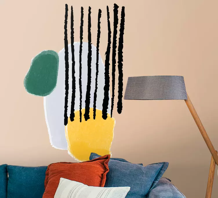 Samolepka na zeď abstraktní geometrické tvary - TenStickers