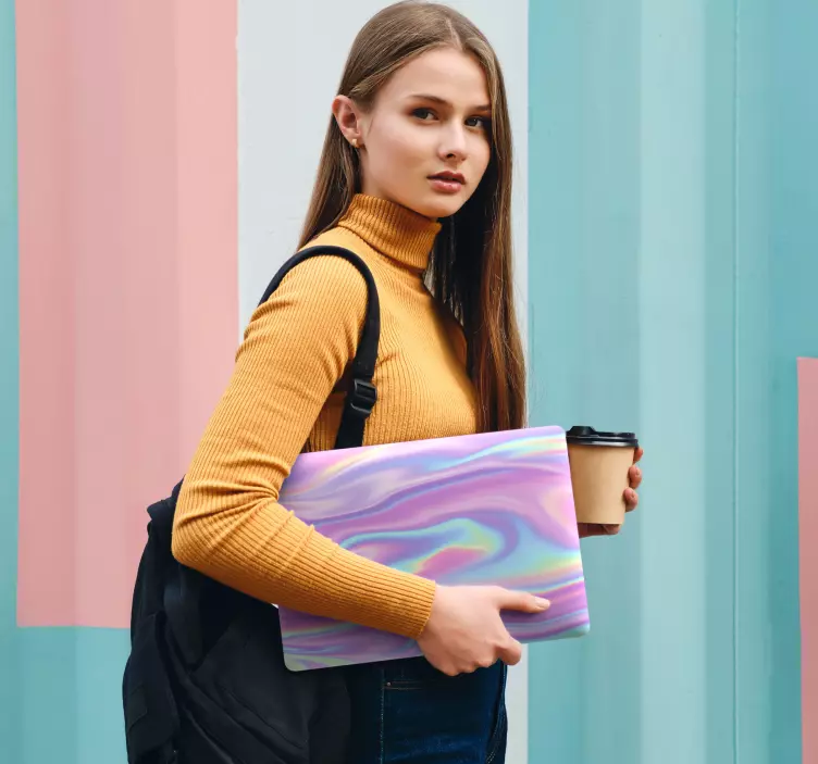 Abstraktní obtisk s duhovým efektem pro notebook - TenStickers