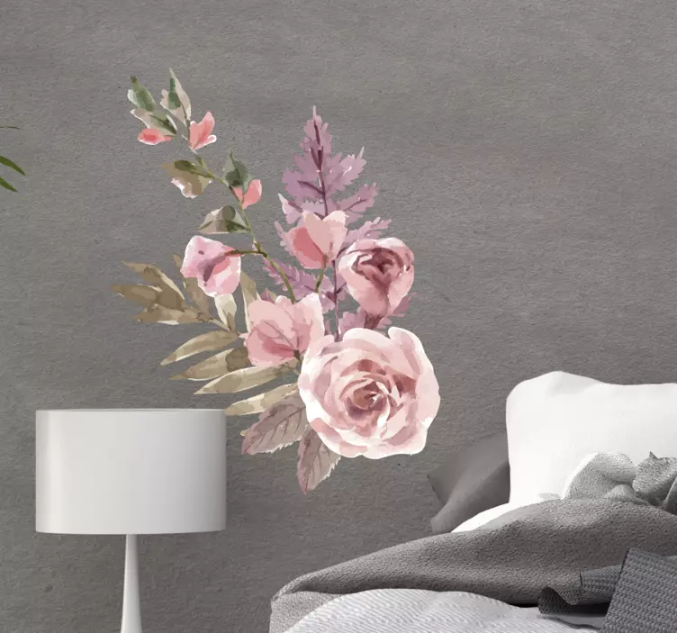 Akvarel květinová kompozice květinová samolepka - TenStickers