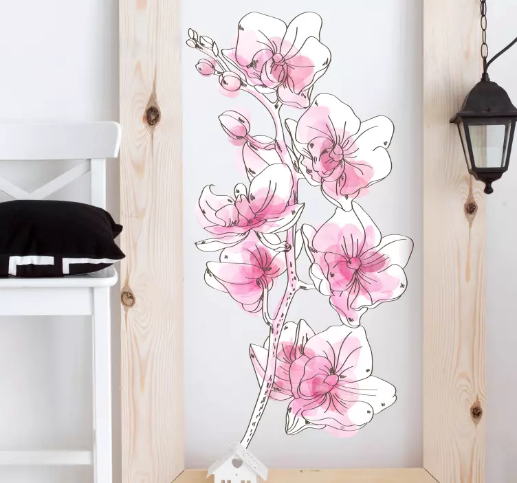 Nálepka akvarel orchidej květina - TenStickers