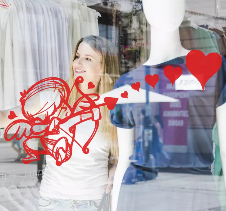 Amorova šipka valentýnská nálepka - TenStickers