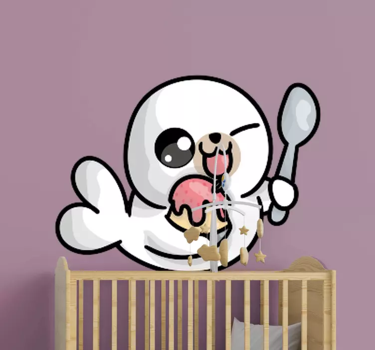Anime baby seal zvířecí samolepka na zeď - TenStickers