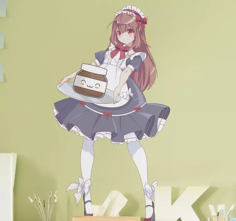 Anime dívka s nálepkou cartoon nutella - TenStickers