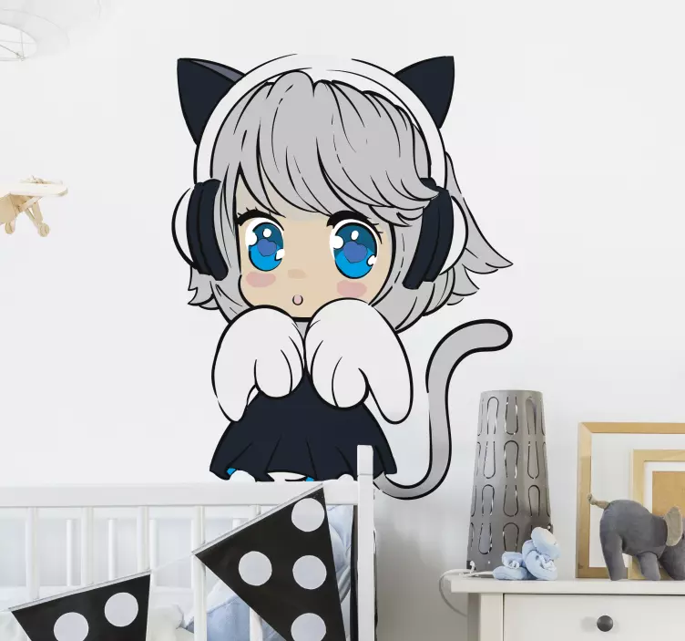 Anime malá holka ilustrace samolepka - TenStickers