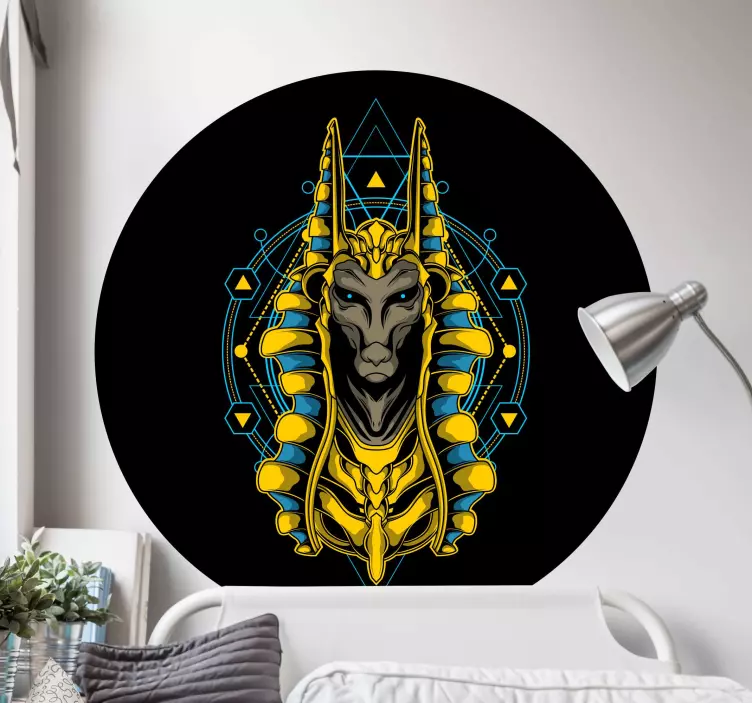 Anubis hlava ilustrace politika samolepky - TenStickers