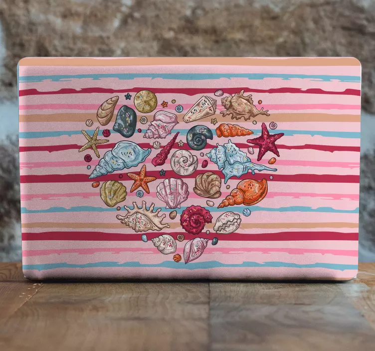 Aranžmá z mořských mušlí Samolepka na notebook - TenStickers