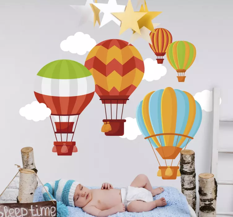 Babyroom air balloons zeď samolepky pro dítě - TenStickers