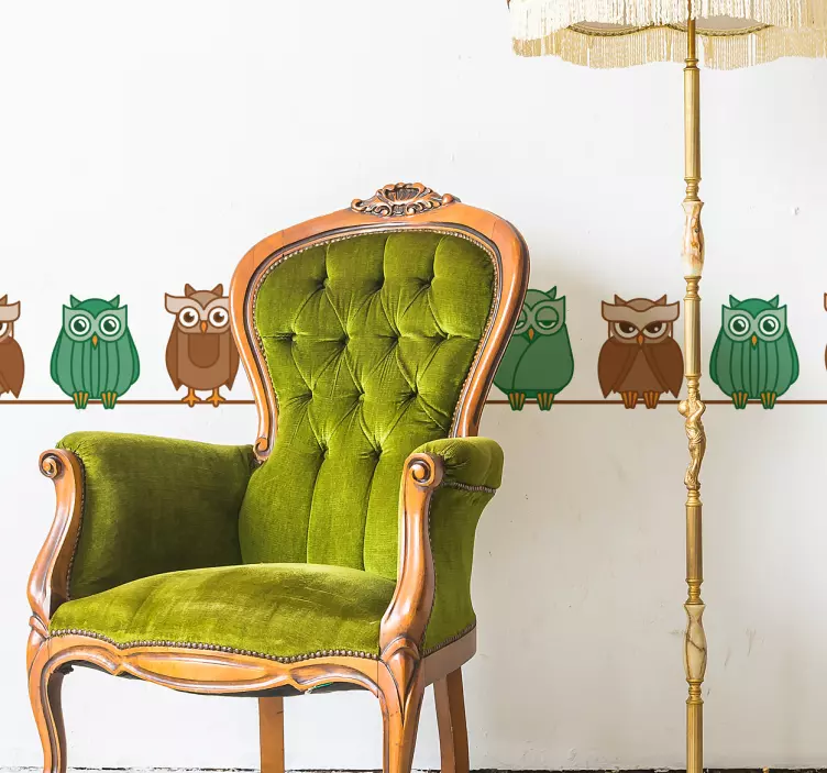 Barevná kolekce sov hranice samolepka - TenStickers