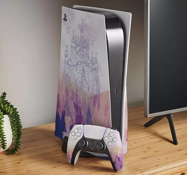 Barevné malování hrad ps5 samolepky - TenStickers