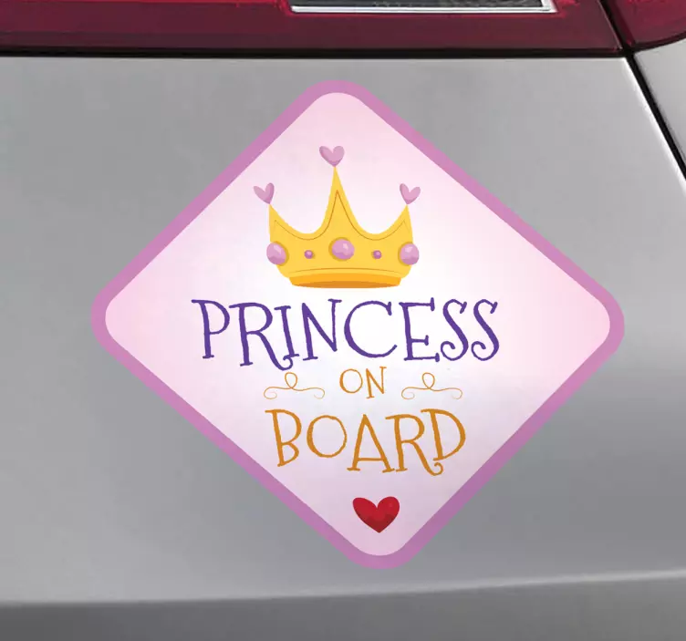 Princezna v autě dítě na palubě auto nálepka - TenStickers