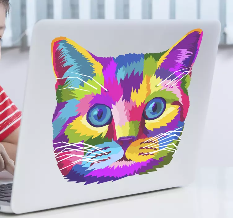Nálepka barevné kočky laptop - TenStickers