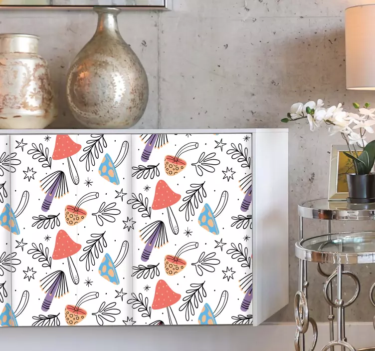 Barevný ručně malovaný houbový nábytek obtisk - TenStickers