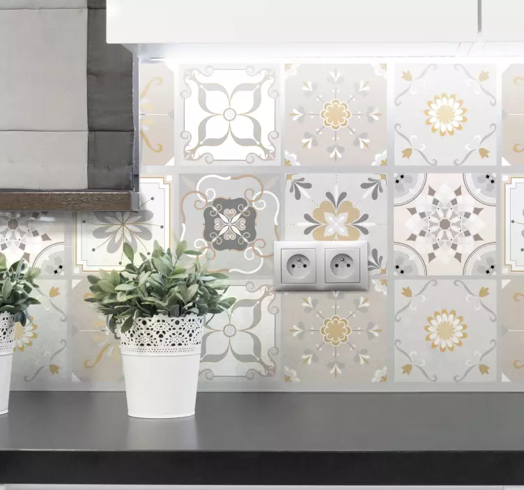 Nálepka barevné vzory dlaždic - TenStickers