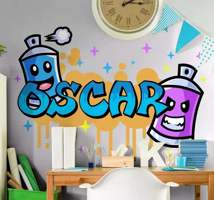 Barevný grafický městský obtisk - TenStickers