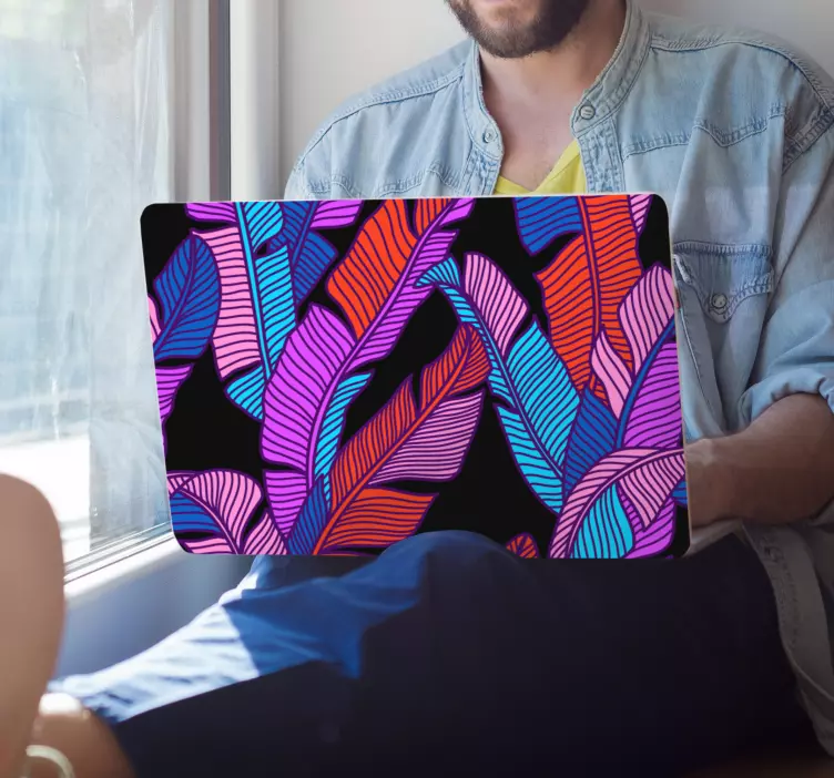 Barevný listový vzor Samolepka na notebook - TenStickers