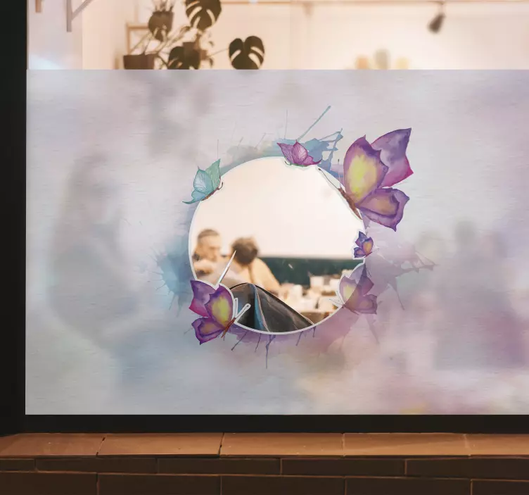 Nálepka barevné motýl okno - TenStickers