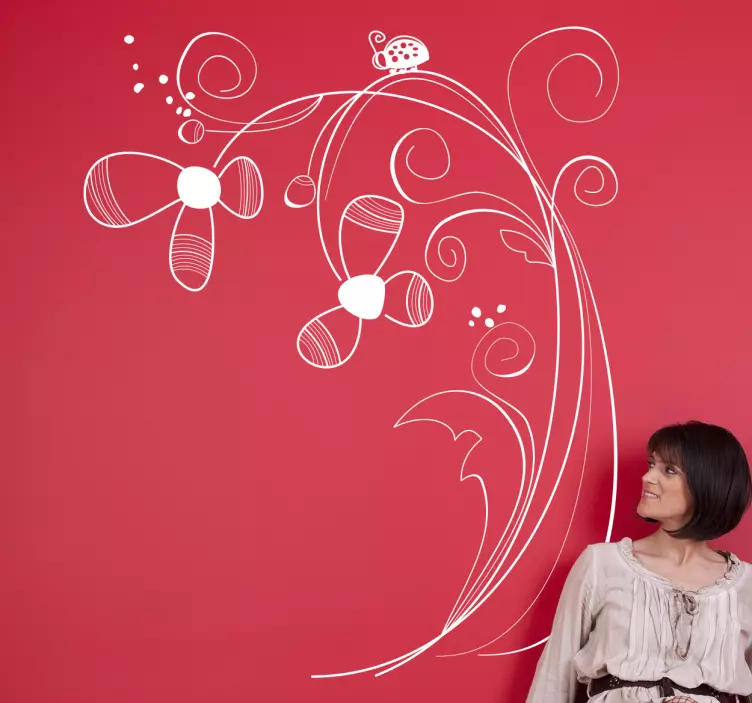 Beruška na štítku na zeď sedmikráska - TenStickers