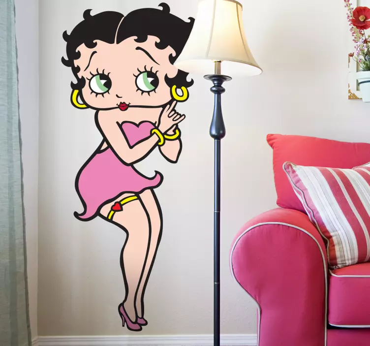 Betty boop v barvě domácí štítek - TenStickers
