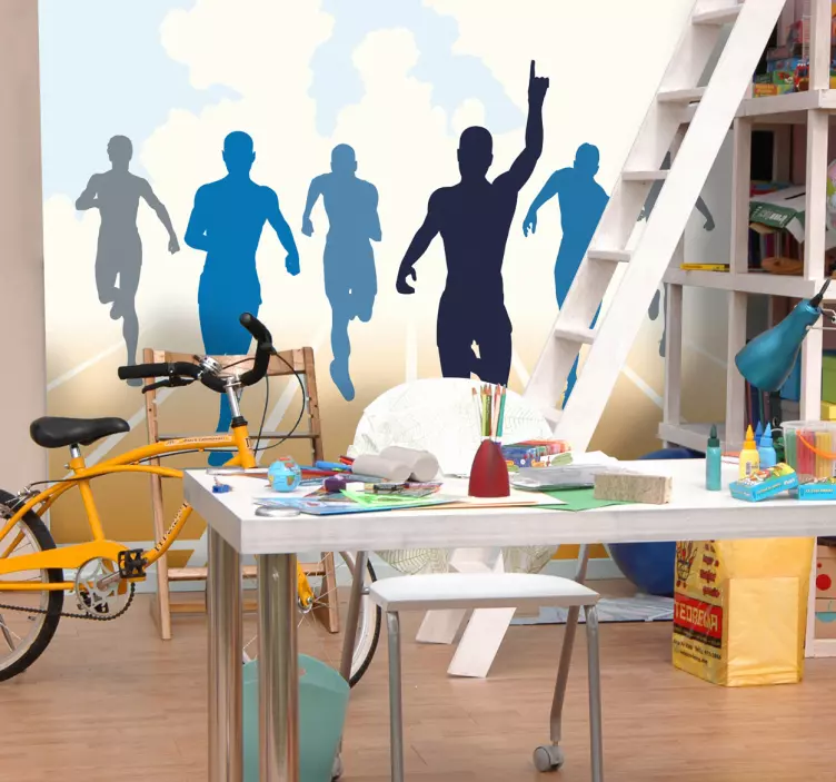 Běží lidé silueta podnikání nálepka - TenStickers