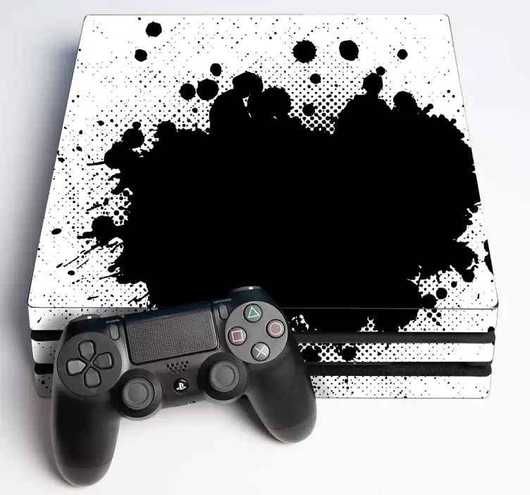 Bílý splash ps4 skin stikcer - TenStickers