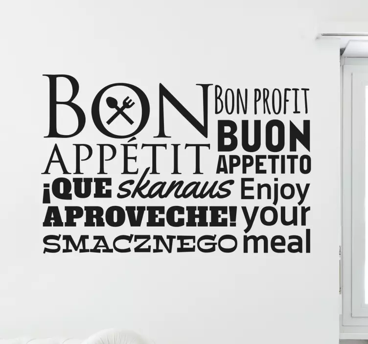Bon apetit text samolepka - TenStickers