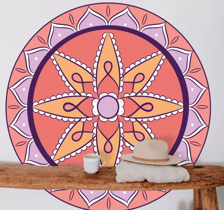 Botanická mandala Zvířecí nálepka - TenStickers