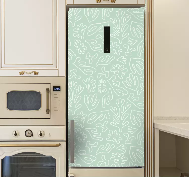 Botanický styl aranžmá Nálepka lednice - TenStickers