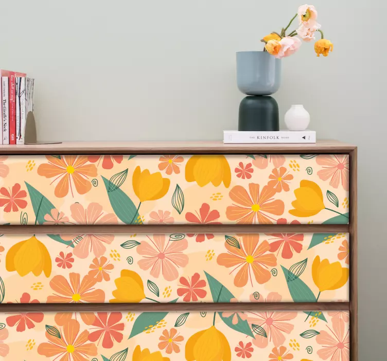 Botanicky texturovaný povrch dekorativní samolepka - TenStickers