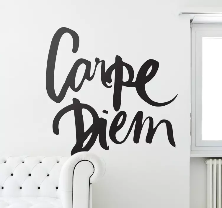 Carpe diem kaligrafie nálepka na zeď - TenStickers