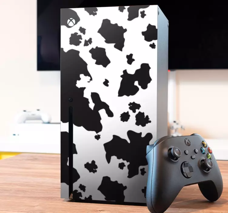 černé a bílé krávy skvrny xbox kůže - TenStickers