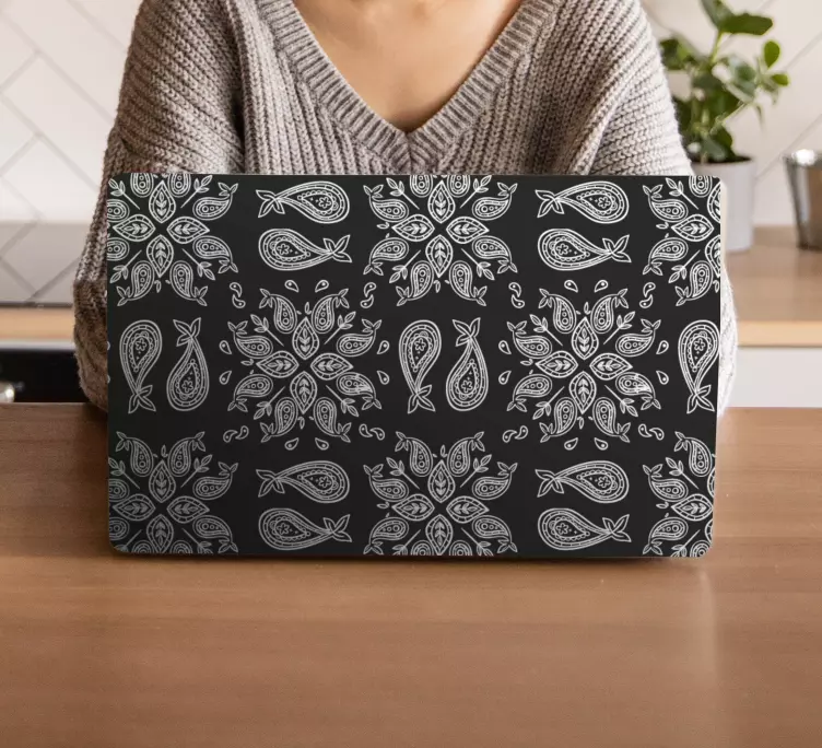 černobílý design kůže notebooku - TenStickers