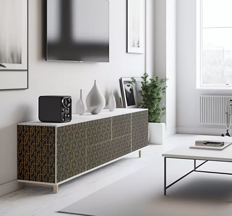 Černé a zlaté linky Čáry nálepka - TenStickers