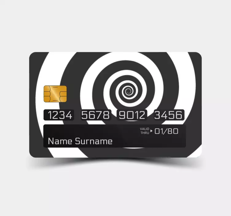 Hypnotická retro spirála nálepka kreditní karty - TenStickers
