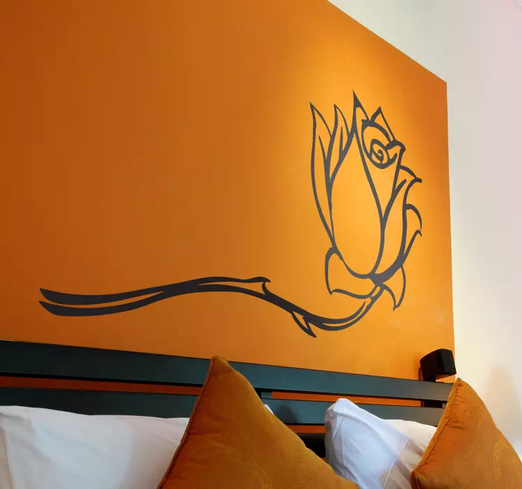 černobílá nálepka růže - TenStickers