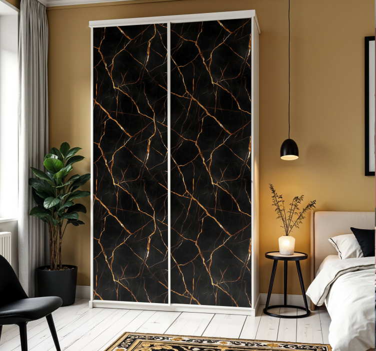 Ĉerný mramor nábytek nálepka - TenStickers